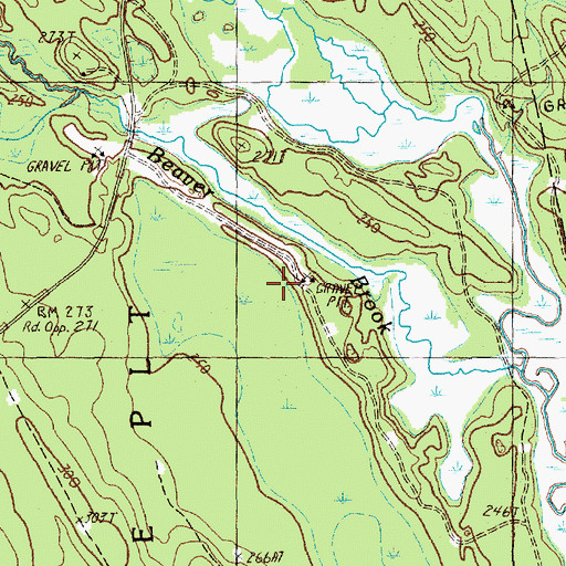 Topographic Map of Beaver Brook, ME
