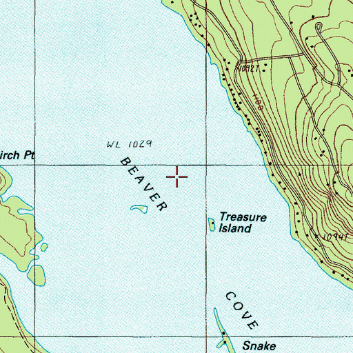 Topographic Map of Beaver Cove, ME