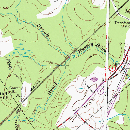 Topographic Map of Beaver Dam Brook, ME