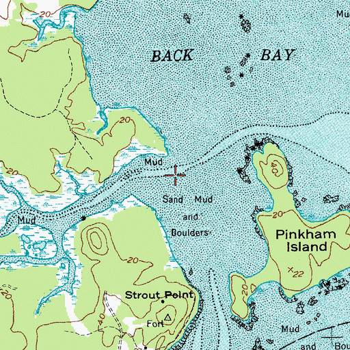 Topographic Map of Beaver Meadow Brook, ME