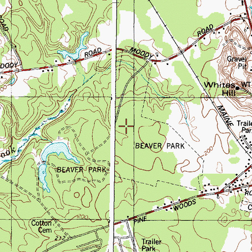 Topographic Map of Beaver Park, ME