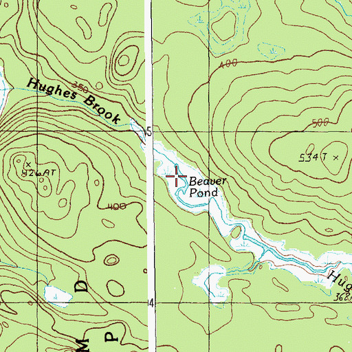 Topographic Map of Beaver Pond, ME