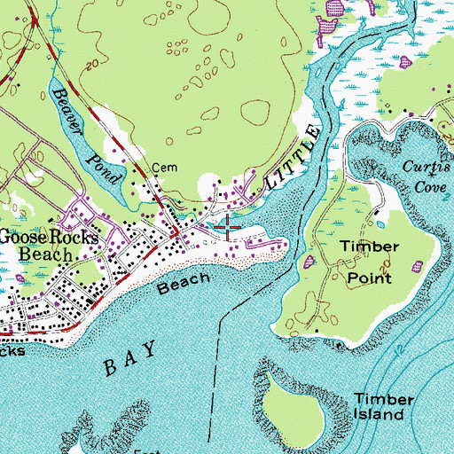 Topographic Map of Beaver Pond Brook, ME