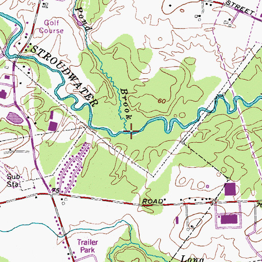 Topographic Map of Beaver Pond Brook, ME