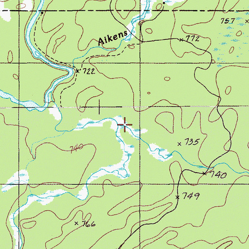 Topographic Map of Beaver Pond Brook, ME