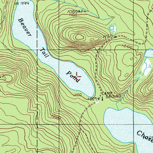 Topographic Map of Beaver Tail Pond, ME