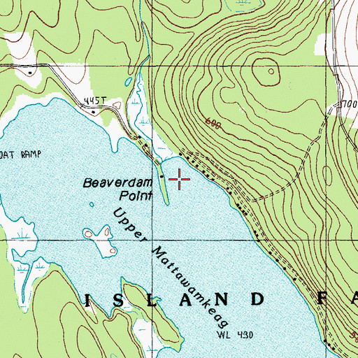 Topographic Map of Beaverdam Point, ME