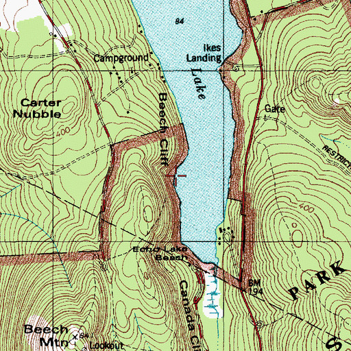 Topographic Map of Beach Cliff, ME