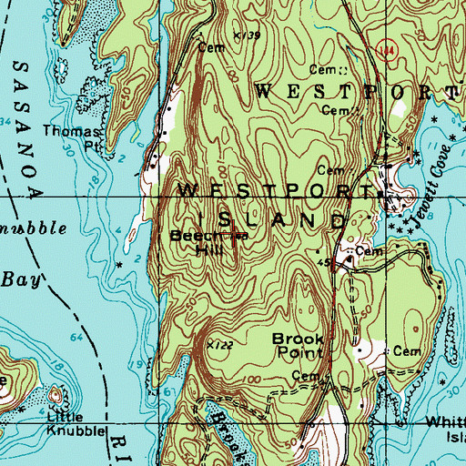 Topographic Map of Beech Hill, ME
