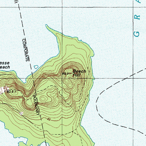 Topographic Map of Beech Hill, ME