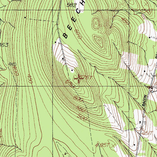 Topographic Map of Beech Hill, ME