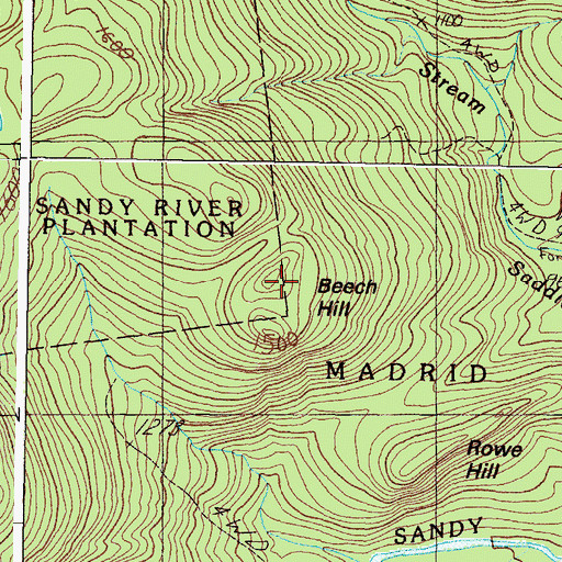Topographic Map of Beech Hill, ME