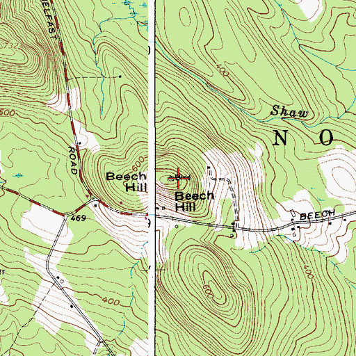 Topographic Map of Beech Hill, ME