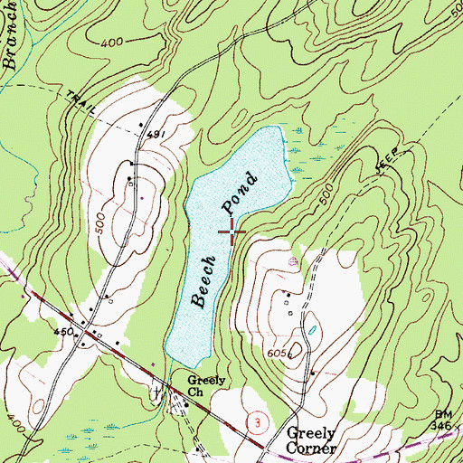 Topographic Map of Beech Pond, ME