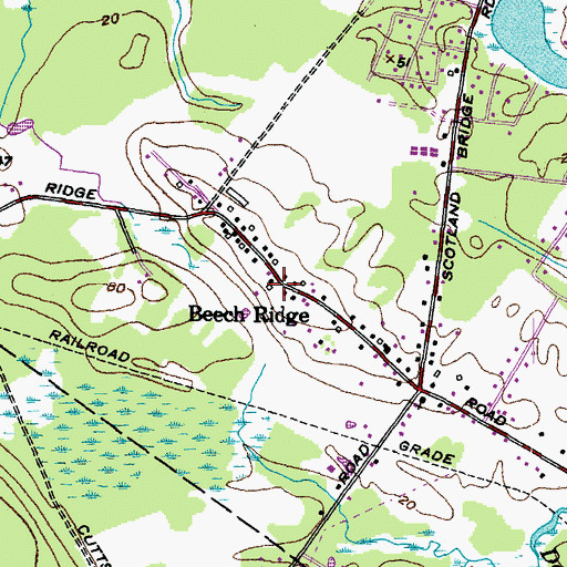 Topographic Map of Beech Ridge, ME