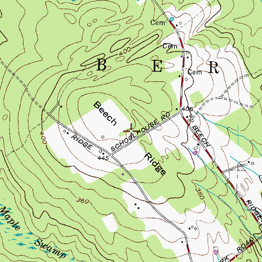 Topographic Map of Beech Ridge, ME