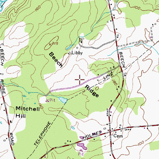 Topographic Map of Beech Ridge, ME