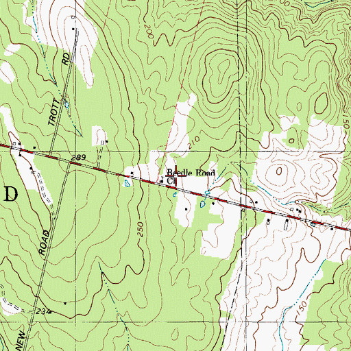 Topographic Map of Beedle Road Church, ME