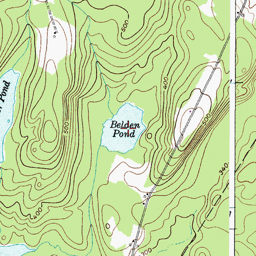 Topographic Map of Belden Pond, ME