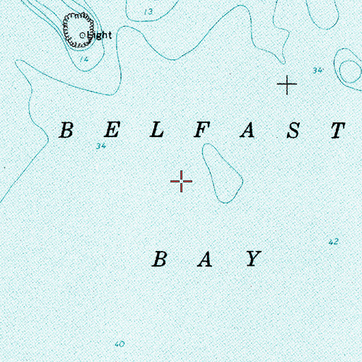 Topographic Map of Belfast Bay, ME