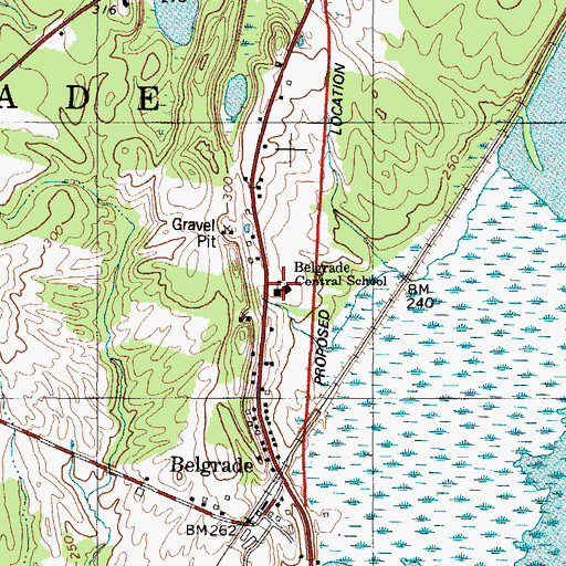Topographic Map of Belgrade Central School, ME