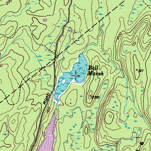 Topographic Map of Bell Marsh, ME