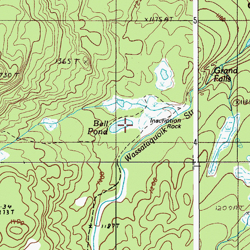 Topographic Map of Bell Pond, ME