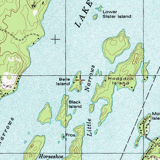 Topographic Map of Belle Island, ME