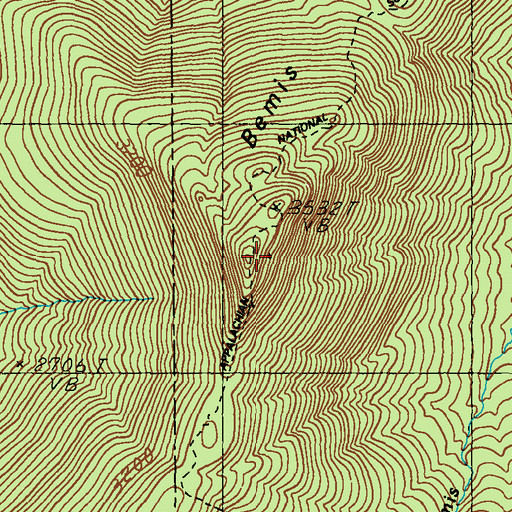 Topographic Map of Bemis Mountain, ME