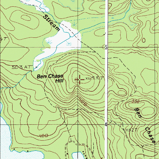 Topographic Map of Ben Chase Hill, ME