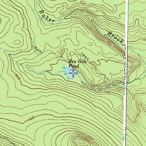 Topographic Map of Ben Gile Pond, ME