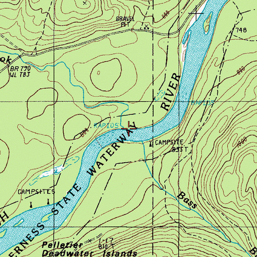 Topographic Map of Ben Glazier Brook, ME