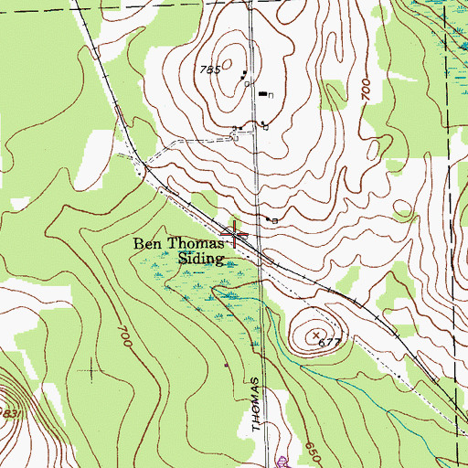 Topographic Map of Ben Thomas Siding, ME