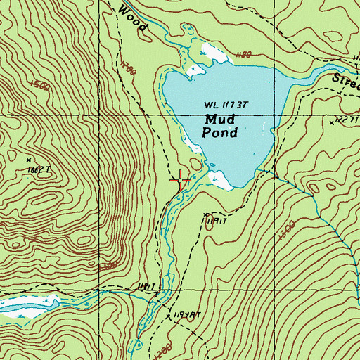 Topographic Map of Benjamin Brook, ME
