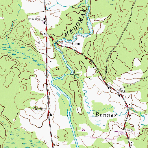 Topographic Map of Benner Brook, ME
