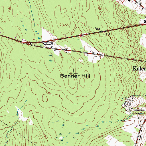 Topographic Map of Benner Hill, ME