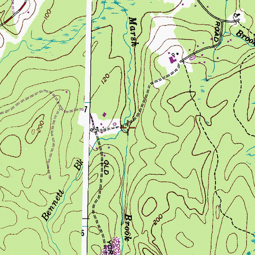 Topographic Map of Bennett Brook, ME