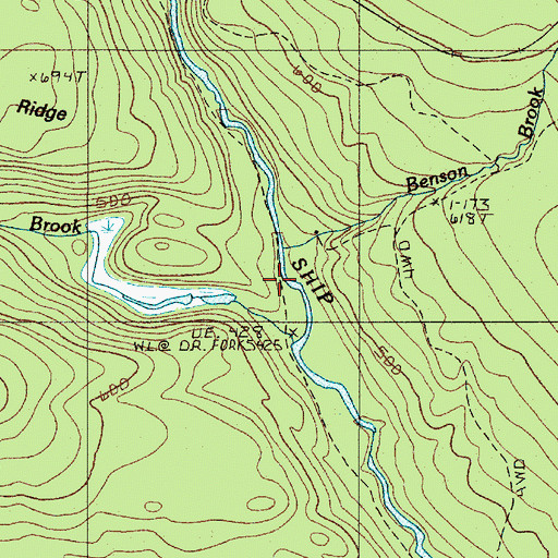 Topographic Map of Benson Brook, ME