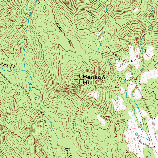 Topographic Map of Benson Hill, ME