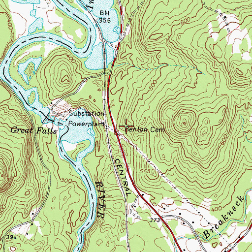 Topographic Map of Benton Cemetery, ME