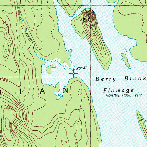 Topographic Map of Berry Brook, ME