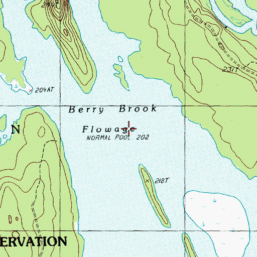 Topographic Map of Berry Brook Flowage, ME