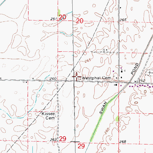Topographic Map of Westphal Cemetery, AR