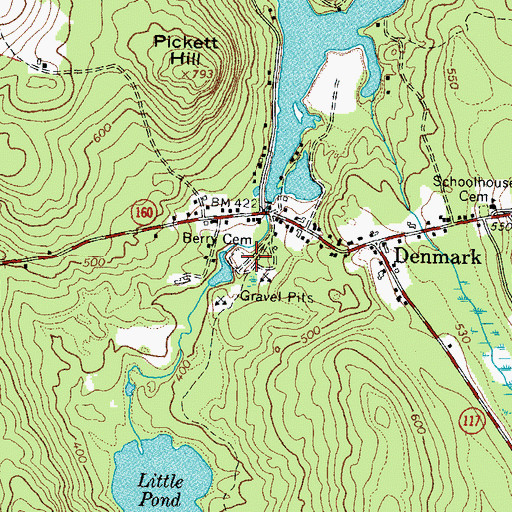 Topographic Map of Berry Cemetery, ME