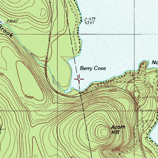 Topographic Map of Berry Cove, ME