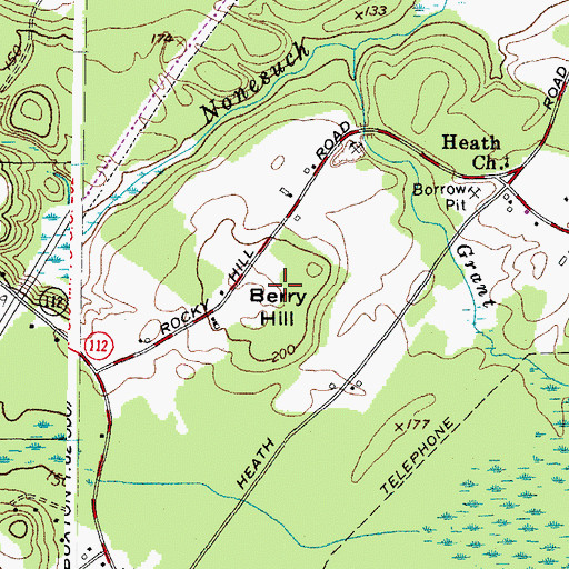 Topographic Map of Berry Hill, ME