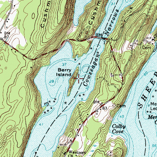 Topographic Map of Berry Island, ME