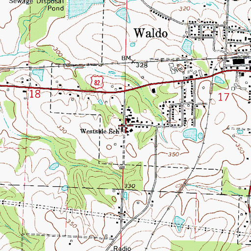 Topographic Map of Westside School, AR