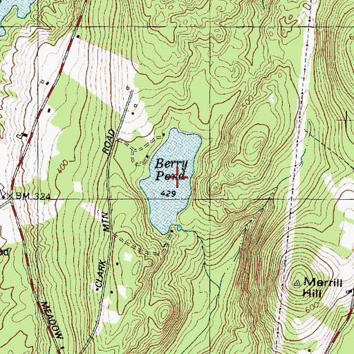 Topographic Map of Berry Pond, ME