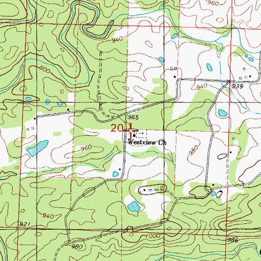 Topographic Map of Westview Church, AR